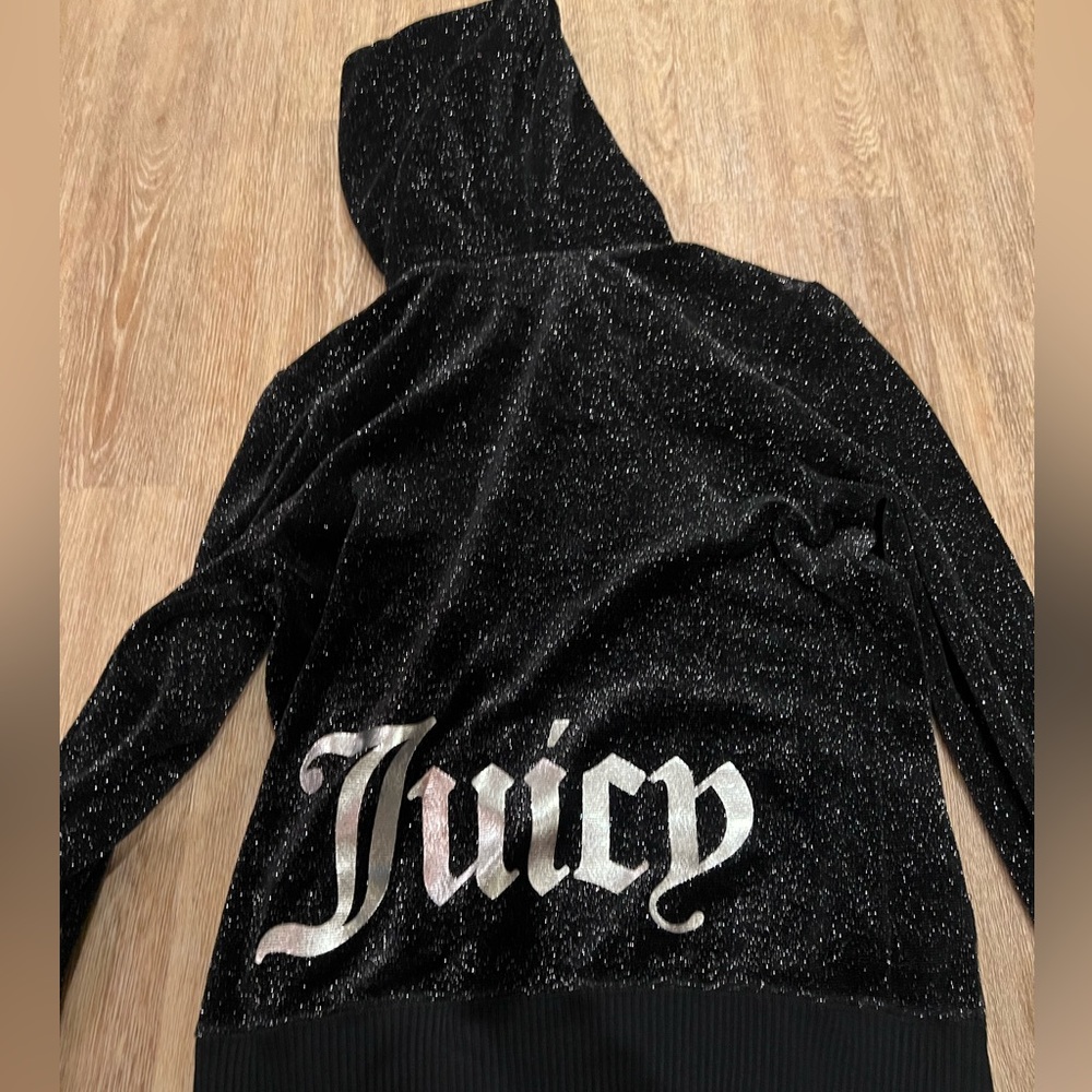 Juicy couture black sparkly hoodie size large